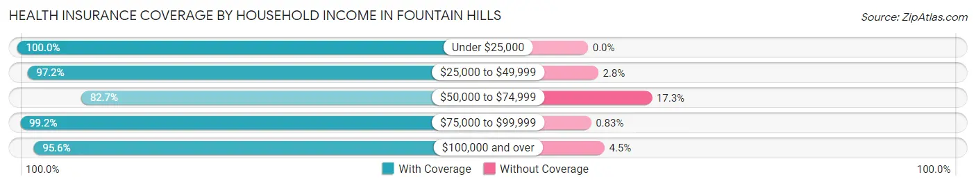Health Insurance Coverage by Household Income in Fountain Hills