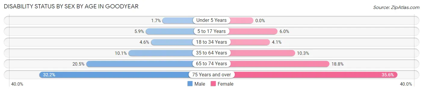Disability Status by Sex by Age in Goodyear