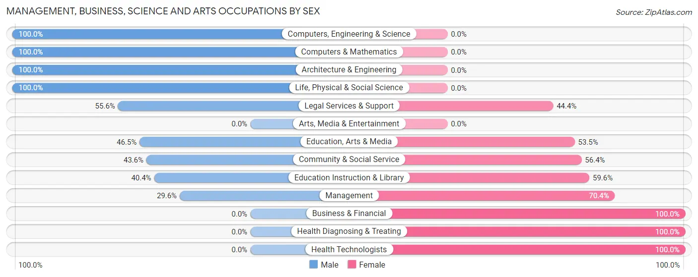 Management, Business, Science and Arts Occupations by Sex in Holbrook