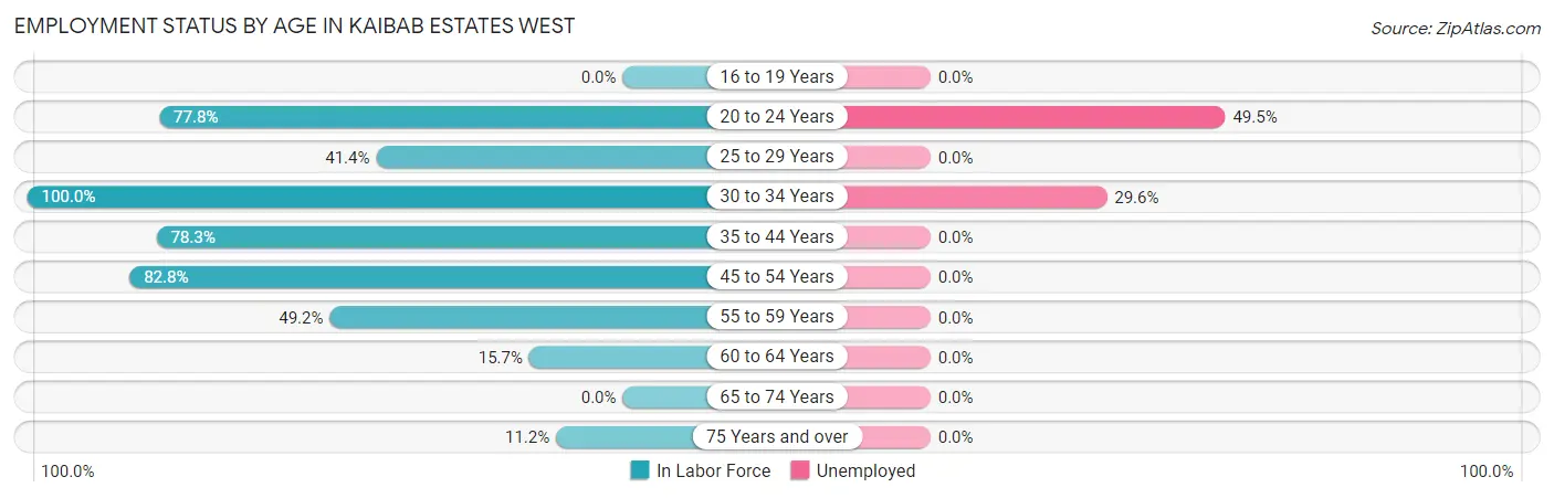 Employment Status by Age in Kaibab Estates West