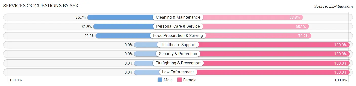 Services Occupations by Sex in LeChee