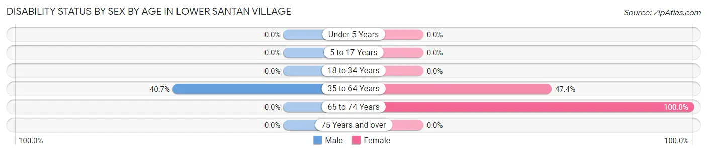 Disability Status by Sex by Age in Lower Santan Village