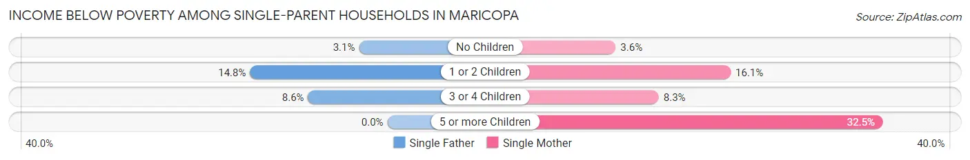 Income Below Poverty Among Single-Parent Households in Maricopa