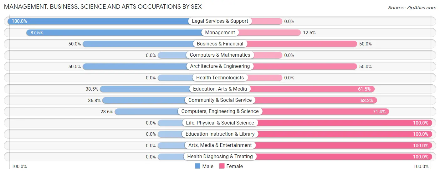 Management, Business, Science and Arts Occupations by Sex in Mcnary