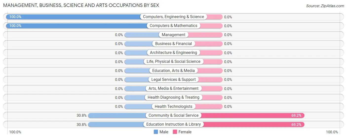 Management, Business, Science and Arts Occupations by Sex in Moenkopi