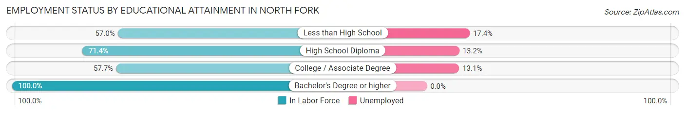 Employment Status by Educational Attainment in North Fork