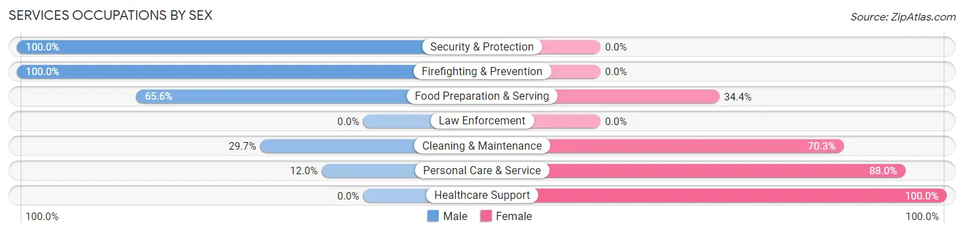 Services Occupations by Sex in Paulden