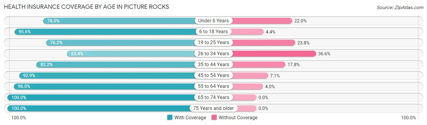 Health Insurance Coverage by Age in Picture Rocks