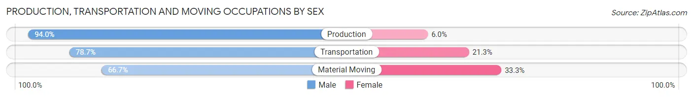 Production, Transportation and Moving Occupations by Sex in Picture Rocks