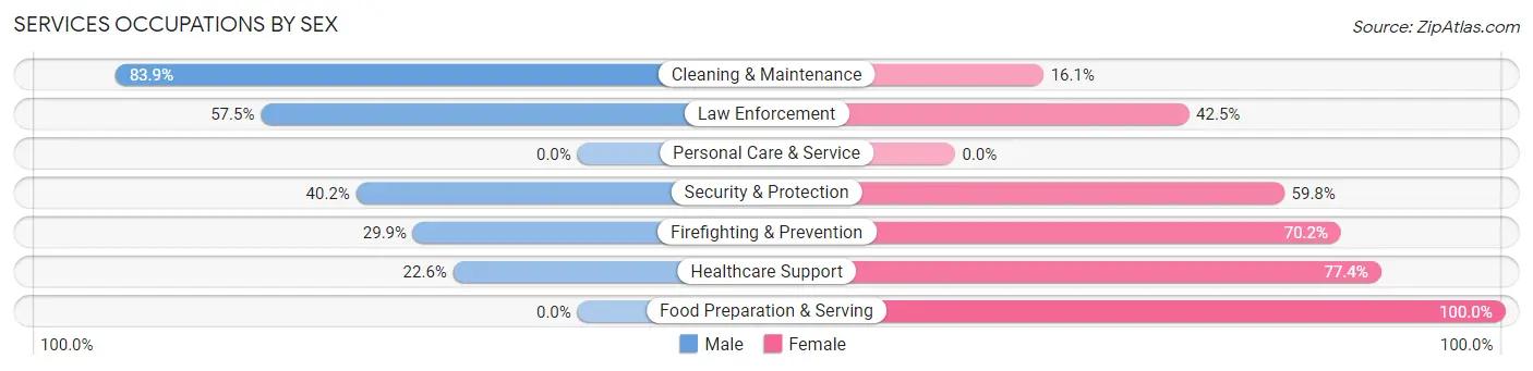 Services Occupations by Sex in Picture Rocks