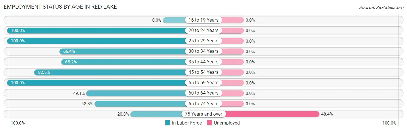 Employment Status by Age in Red Lake