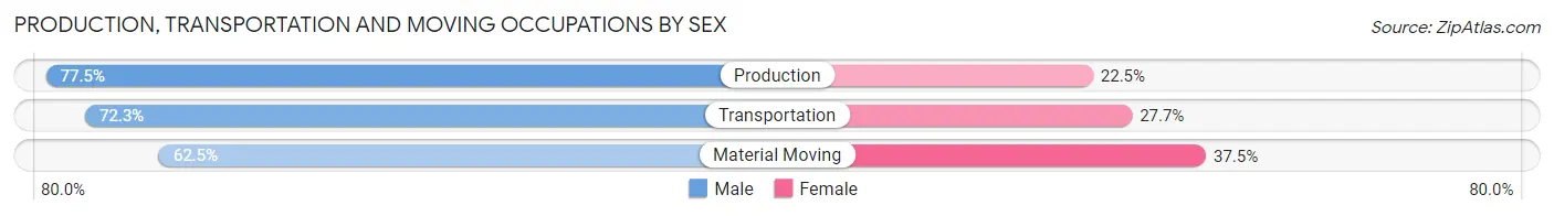 Production, Transportation and Moving Occupations by Sex in Safford