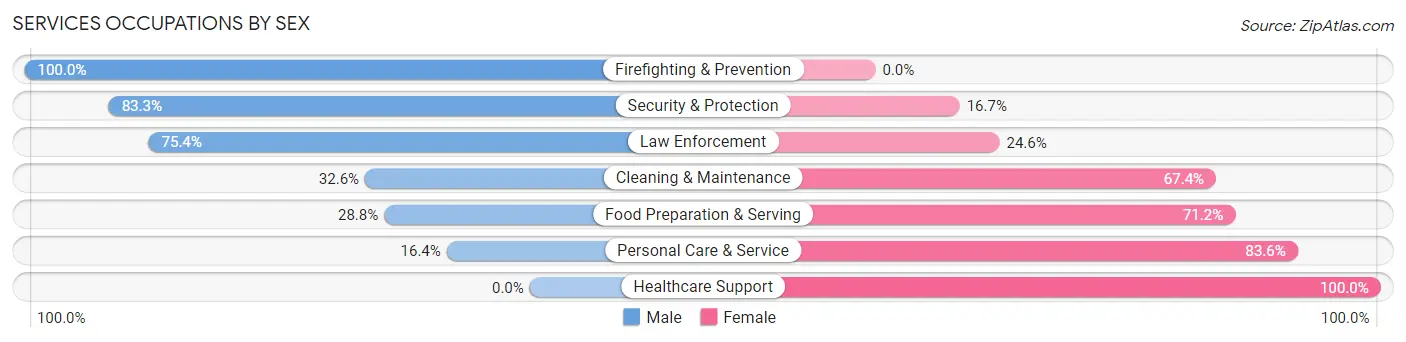 Services Occupations by Sex in Safford