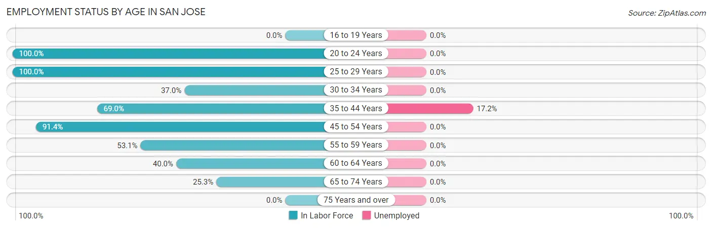 Employment Status by Age in San Jose
