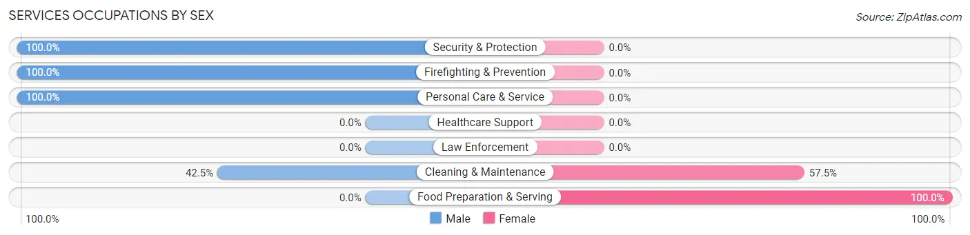 Services Occupations by Sex in Seligman