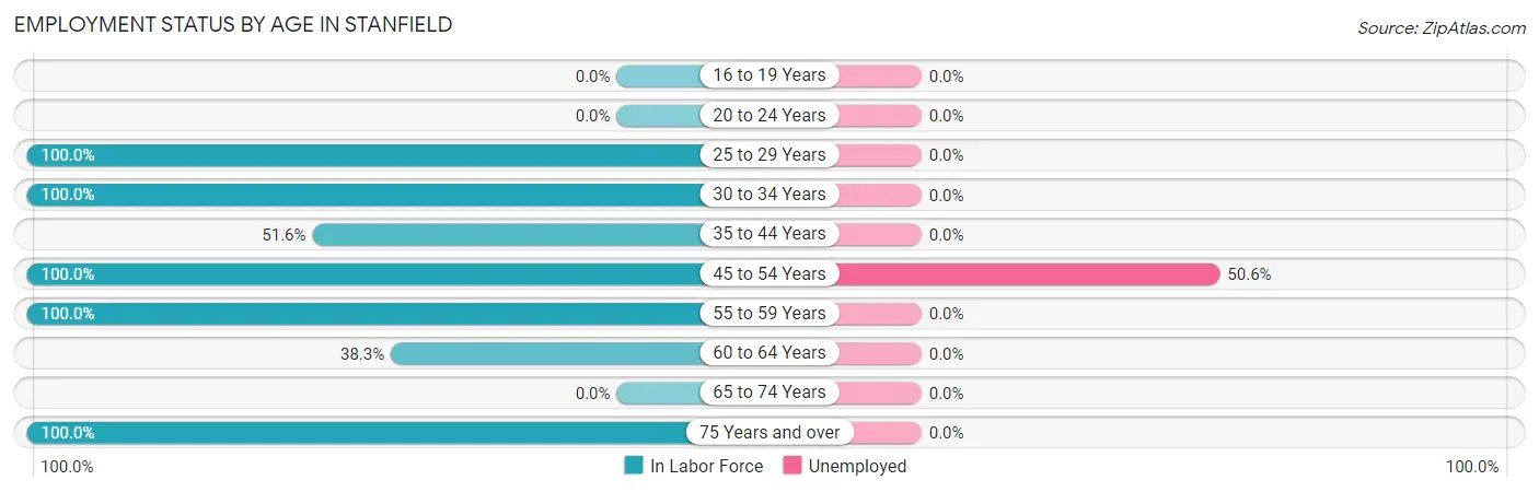 Employment Status by Age in Stanfield