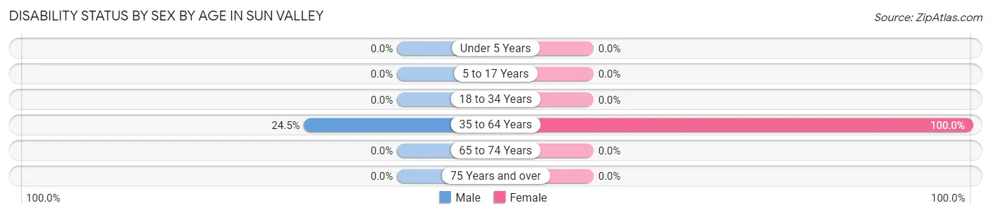 Disability Status by Sex by Age in Sun Valley