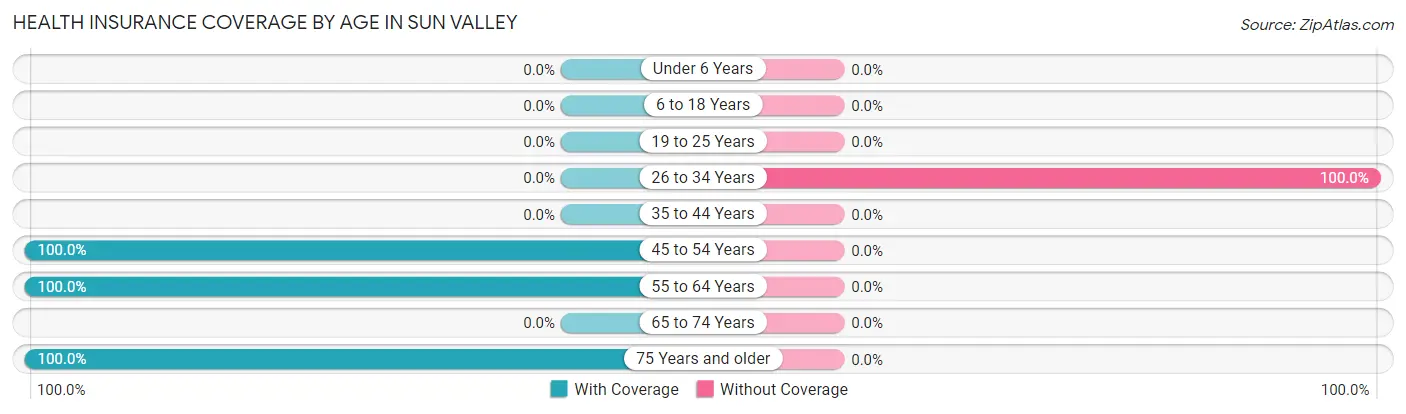 Health Insurance Coverage by Age in Sun Valley