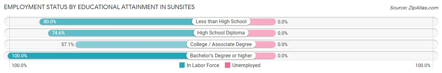 Employment Status by Educational Attainment in Sunsites