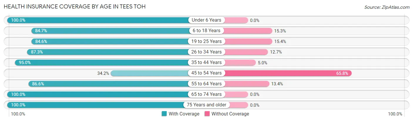 Health Insurance Coverage by Age in Tees Toh