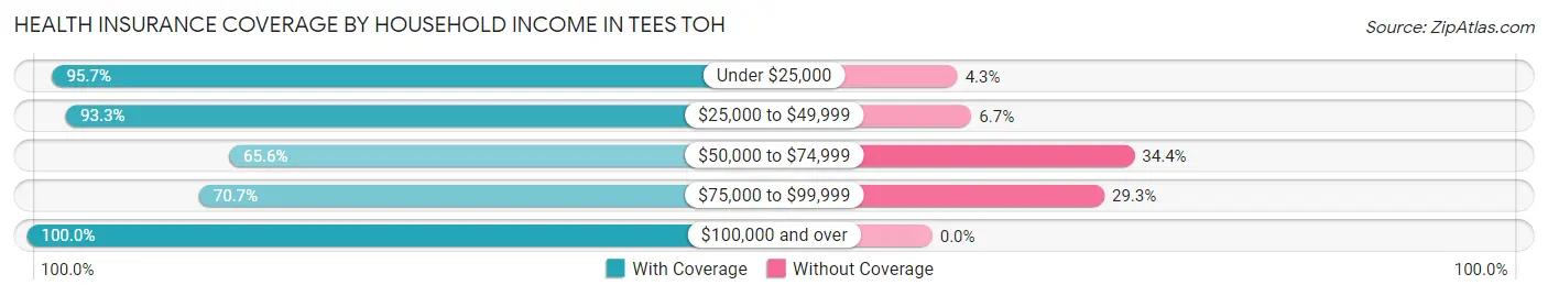 Health Insurance Coverage by Household Income in Tees Toh