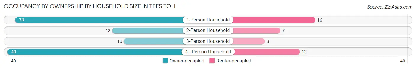 Occupancy by Ownership by Household Size in Tees Toh