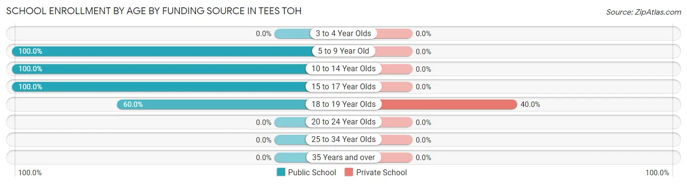 School Enrollment by Age by Funding Source in Tees Toh