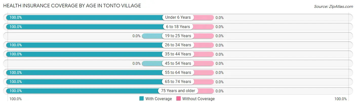 Health Insurance Coverage by Age in Tonto Village
