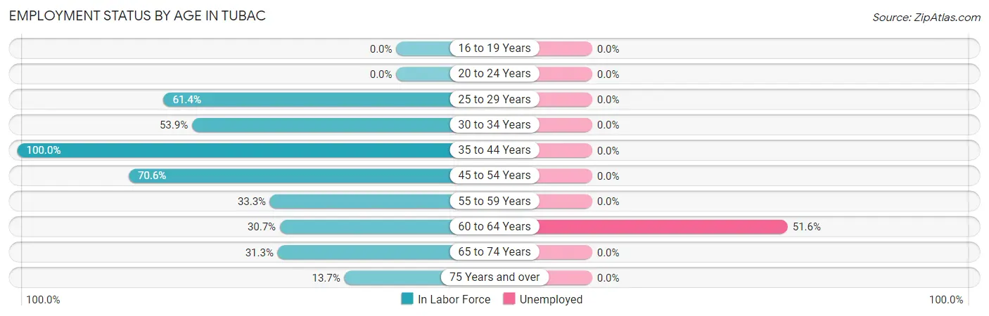 Employment Status by Age in Tubac