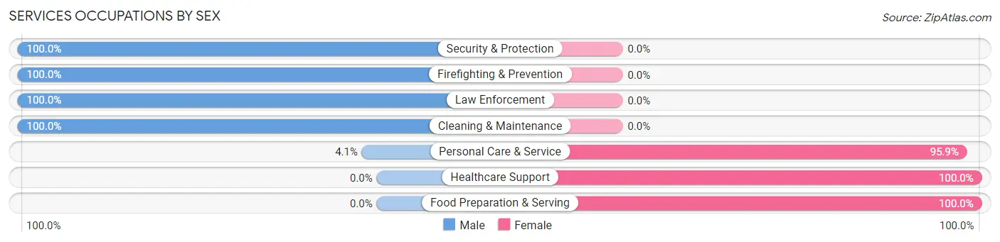 Services Occupations by Sex in Wellton