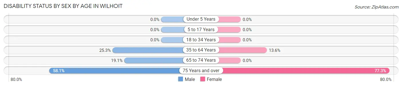 Disability Status by Sex by Age in Wilhoit