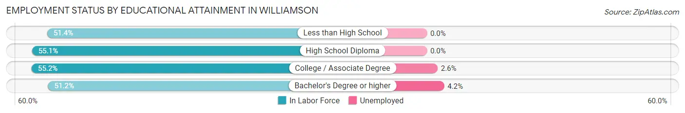 Employment Status by Educational Attainment in Williamson