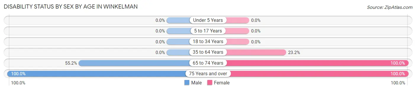 Disability Status by Sex by Age in Winkelman