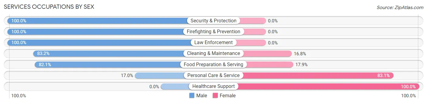 Services Occupations by Sex in Winslow