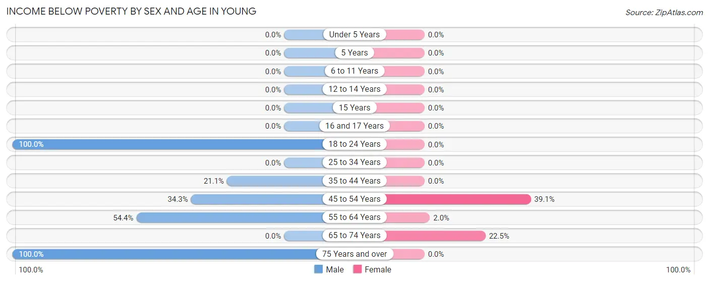 Income Below Poverty by Sex and Age in Young