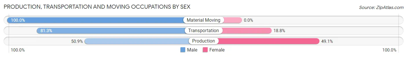 Production, Transportation and Moving Occupations by Sex in Agua Dulce