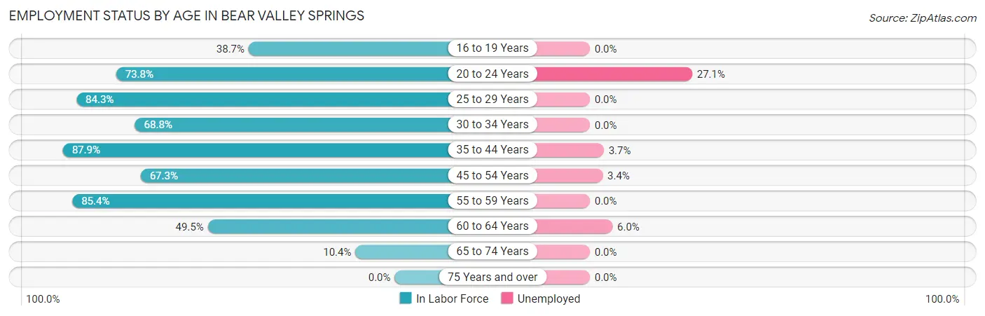 Employment Status by Age in Bear Valley Springs