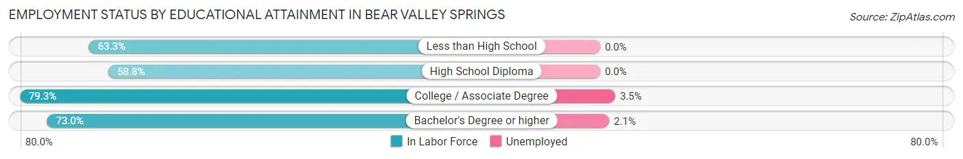 Employment Status by Educational Attainment in Bear Valley Springs