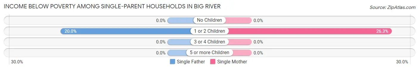 Income Below Poverty Among Single-Parent Households in Big River