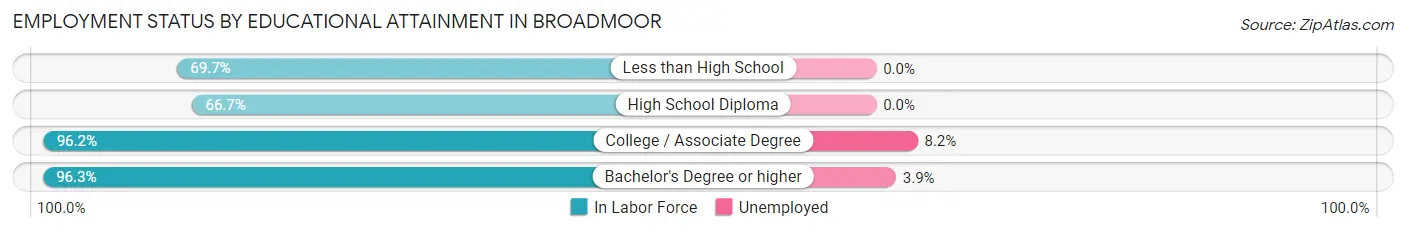 Employment Status by Educational Attainment in Broadmoor