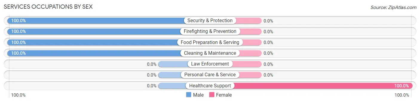 Services Occupations by Sex in Clay