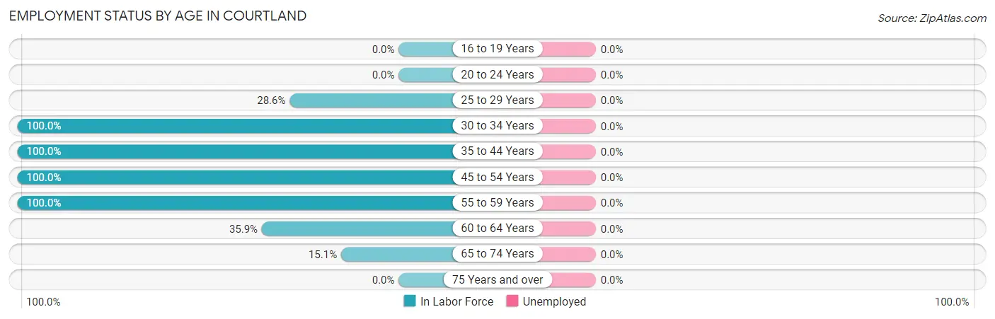 Employment Status by Age in Courtland
