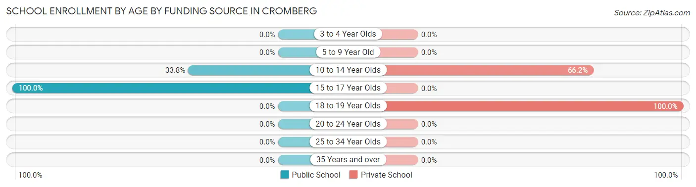 School Enrollment by Age by Funding Source in Cromberg