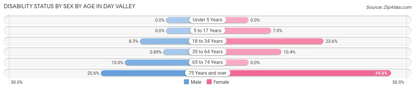 Disability Status by Sex by Age in Day Valley