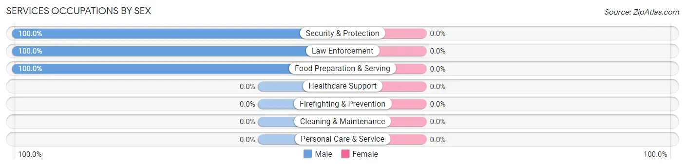 Services Occupations by Sex in El Centro Naval Air Facility
