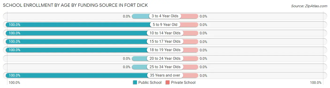 School Enrollment by Age by Funding Source in Fort Dick