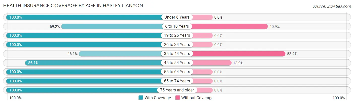 Health Insurance Coverage by Age in Hasley Canyon