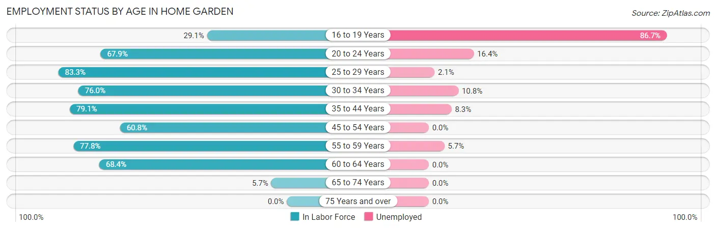 Employment Status by Age in Home Garden