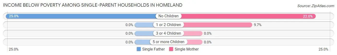 Income Below Poverty Among Single-Parent Households in Homeland