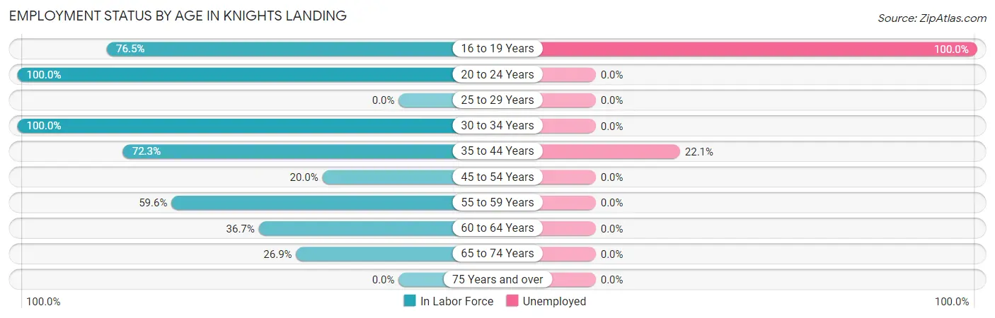 Employment Status by Age in Knights Landing